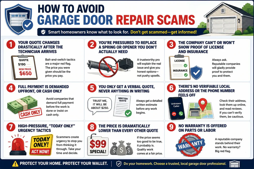 9 Warning Signs of a Garage Door Repair Scam
